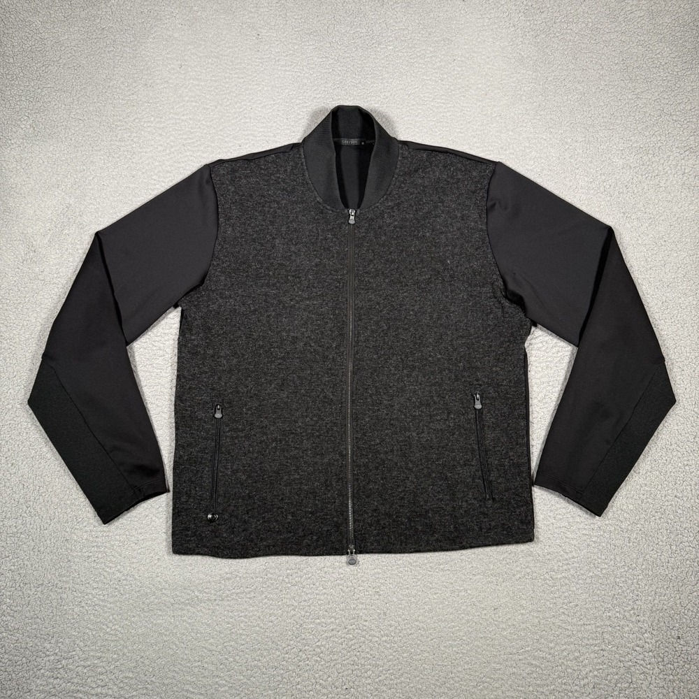Greyson Jacket Mens XL Black Wool Hybrid Full‎ Zip Casual Preppy Golf Pockets